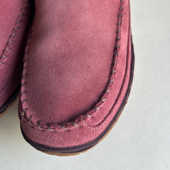 L.L. Bean Dust Pink Suede Faux Fur Lining Rubber Outsole Moccasin Boots size 8 - Picture 8 of 14